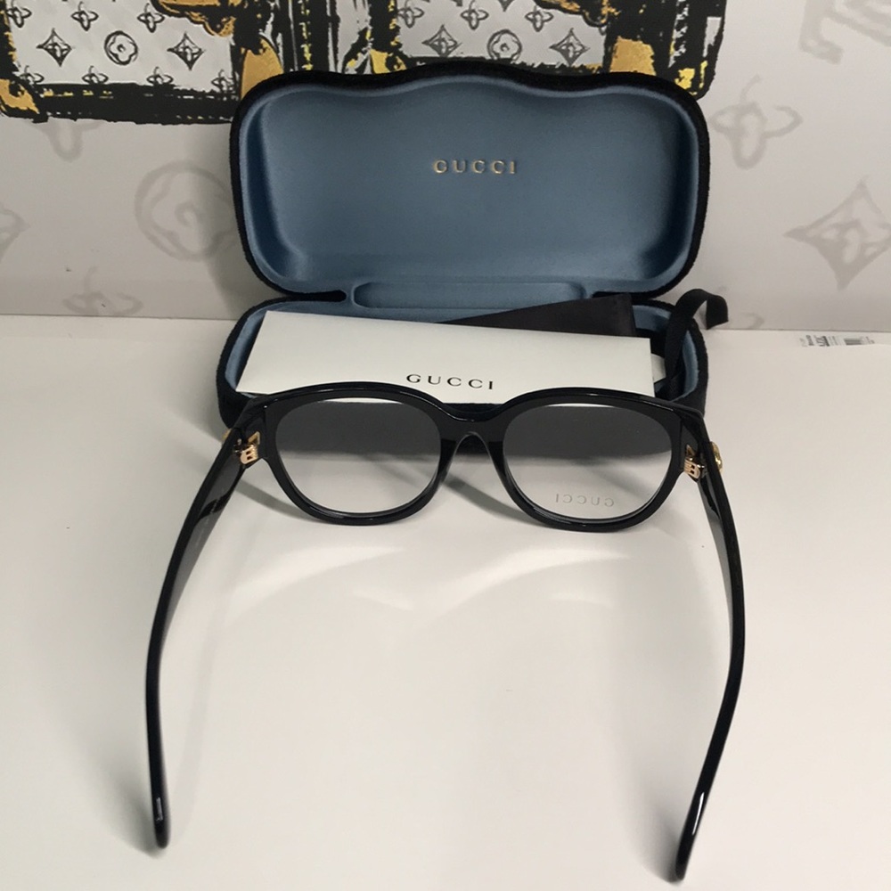 New Authentic Gucci Black Oversized Glasses GG1411O 004 - Picture 9 of 14